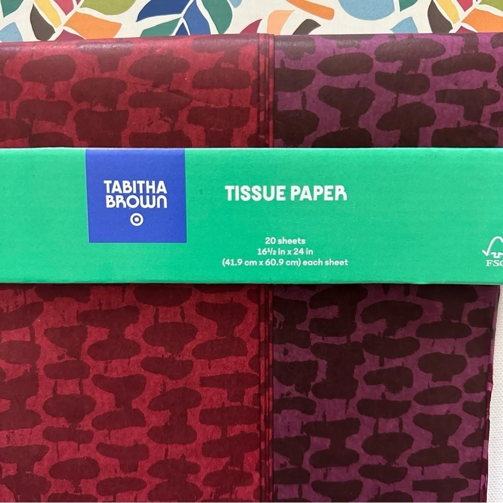 Tabitha Brown Burgundy Tissue Paper Set of 3 packs